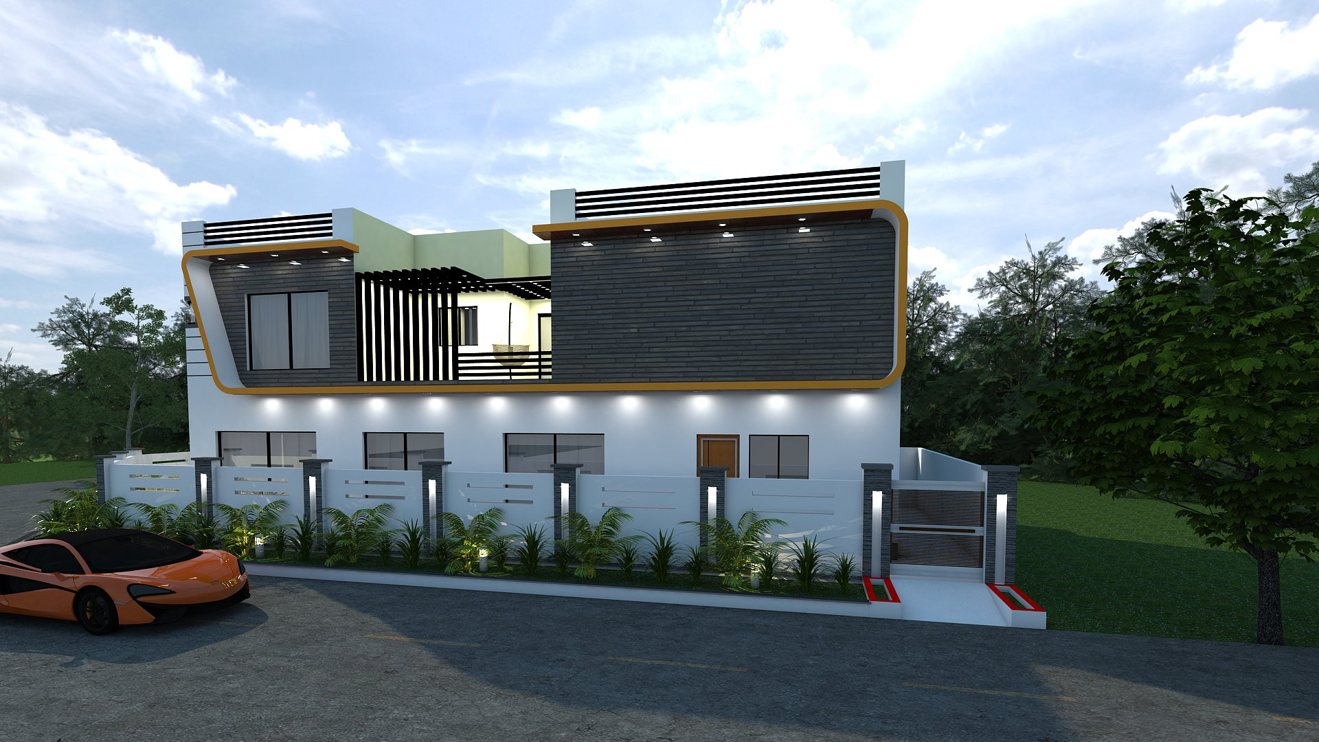 Modern house elevation